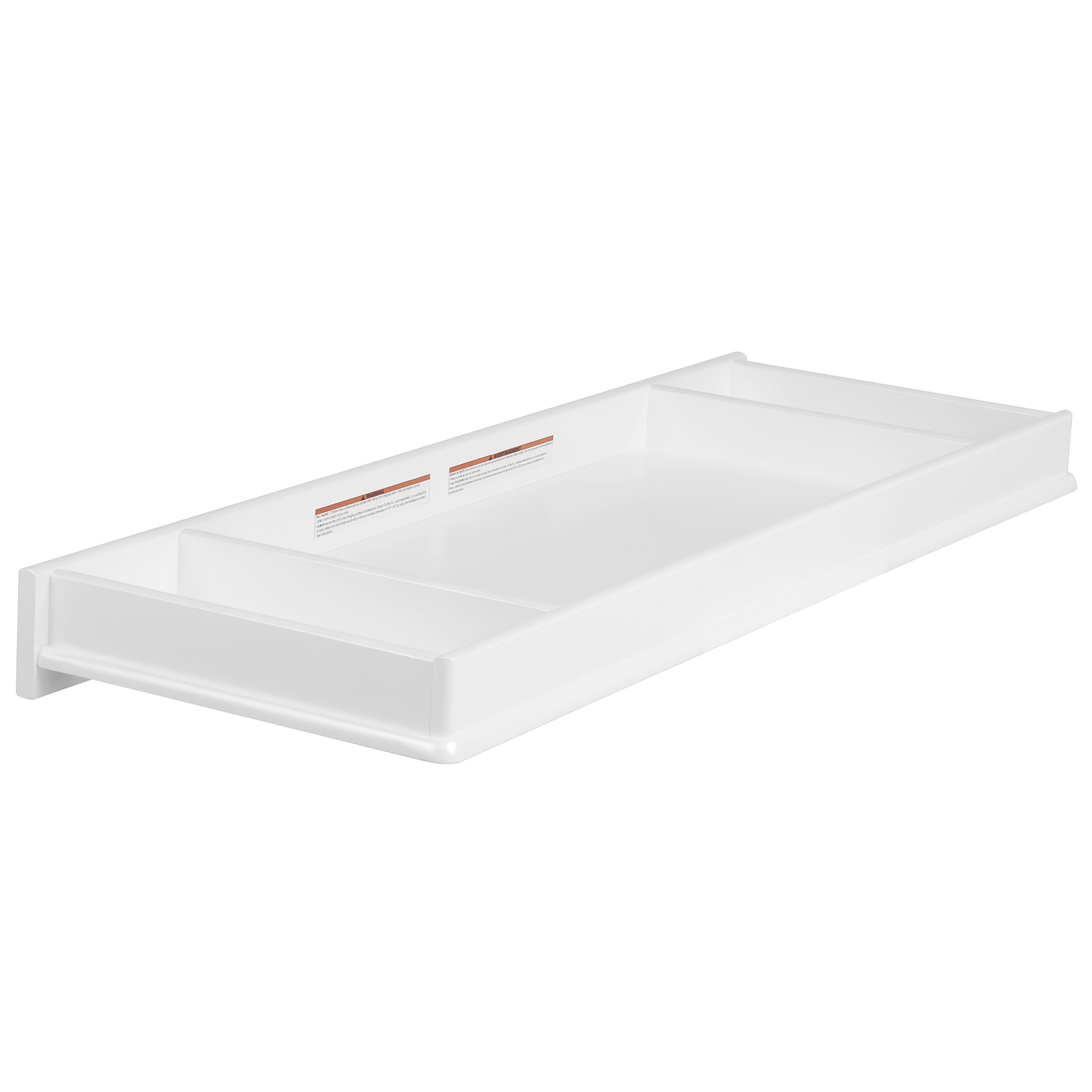 White Wood Changing Tray with Divided Compartments