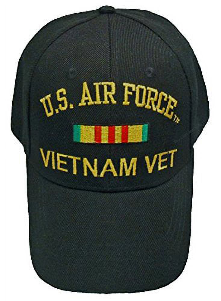 Buy Caps and Hats AIR FORCE VIETNAM BASEBALL CAP Black Veteran Hat Mens Vet - image 1 of 3