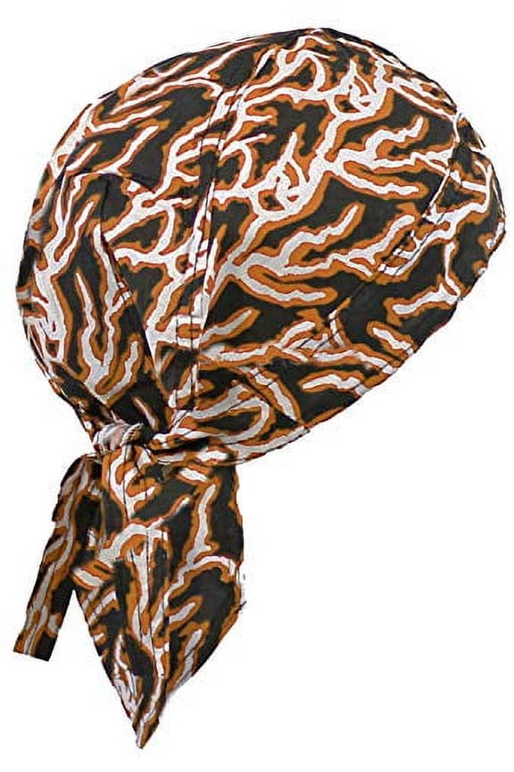 Buy Caps and Hats Do Rag Bandana Wrap Cotton Motorcycle Biker Skull Doo Cap Electrician (Orange Lightning Bolt)
