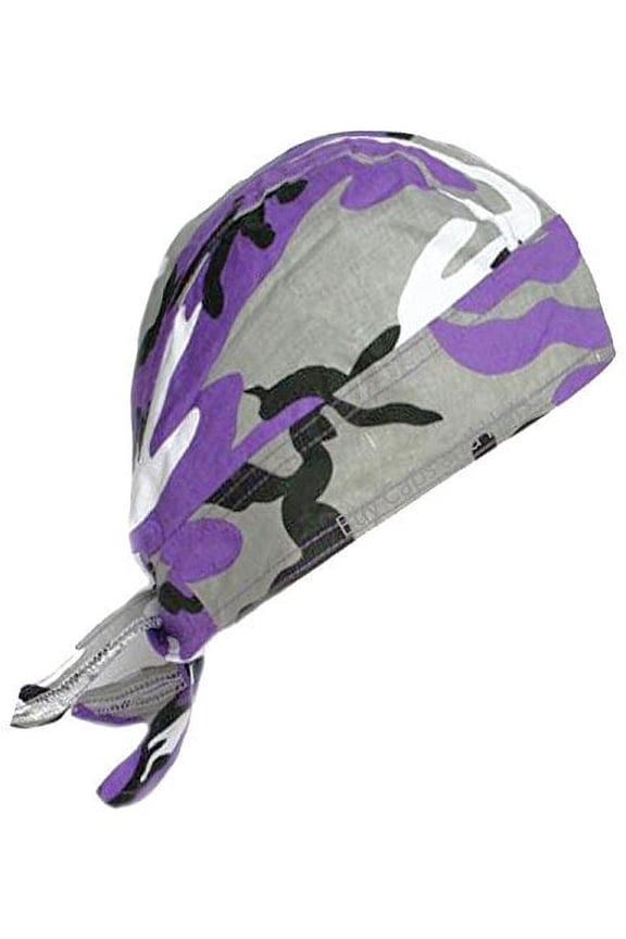 Buy Caps and Hats Purple Camouflage Doo Du Rag Bandana Wrap and Sticker Camo Skull Cap