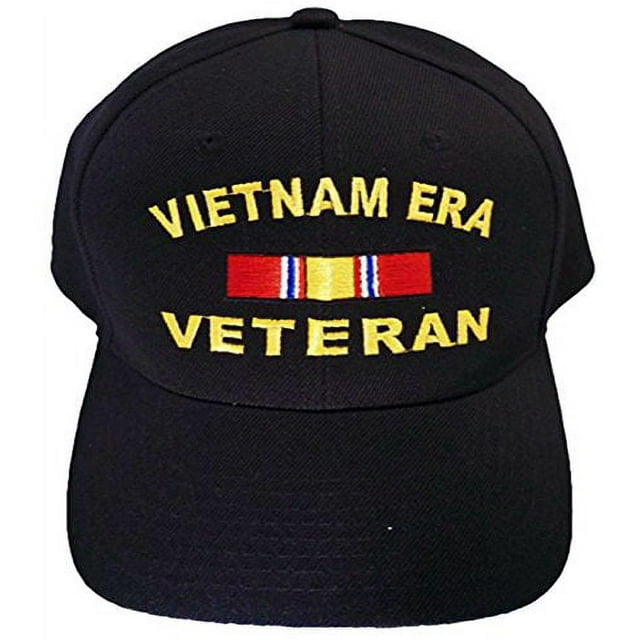 Buy Caps and Hats Vietnam ERA Veteran Embroidered Military Baseball Cap and BCAH Sticker Mens (Vietnam ERA Reg BLACK)