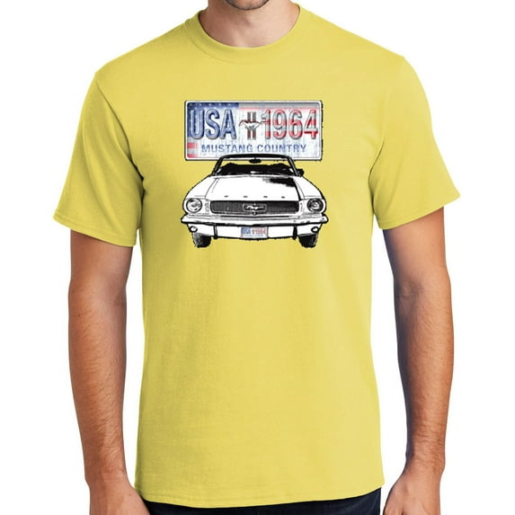 Buy Cool Shirts '64 Ford Mustang Country Cotton T-shirt, 5XL Yellow