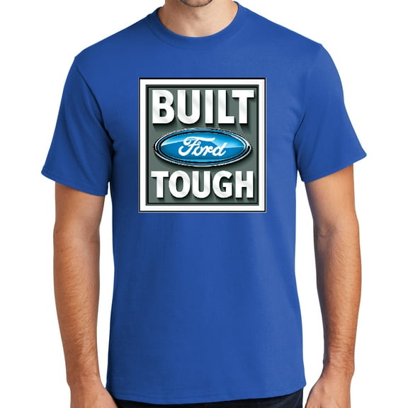 Buy Cool Shirts BUILT FORD TOUGH Cotton T-shirt, 2XL Royal Blue