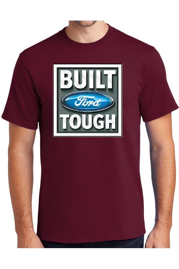 BUILT FORD TOUGH Cotton T-shirt, Large Cardinal Red