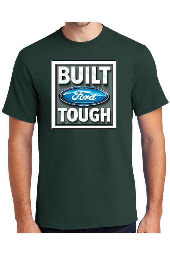 BUILT FORD TOUGH Cotton T-shirt, Small Forest Green