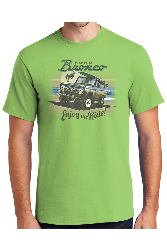 Ford Bronco Enjoy the Ride Cotton T-shirt, 4XL Lime Green