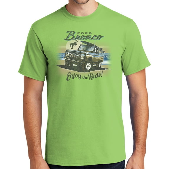 Buy Cool Shirts Ford Bronco Enjoy the Ride Cotton T-shirt, 6XL Lime Green