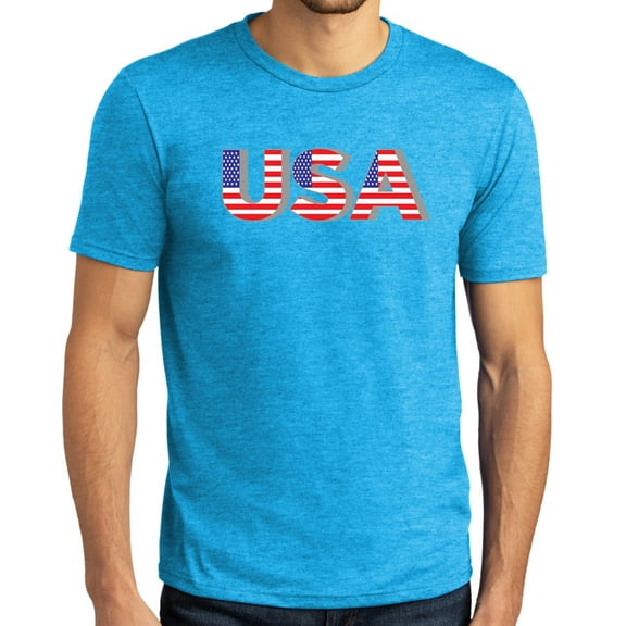 Buy Cool Shirts Mens 3D USA Patriotic Americana T-shirt, 4XL Turquoise Frost