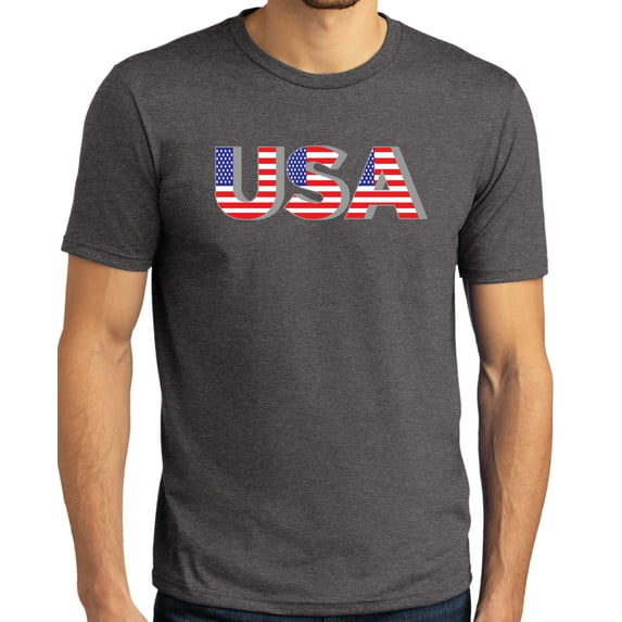 Buy Cool Shirts Mens 3D USA Patriotic Americana T-shirt, Large Heather Charcoal