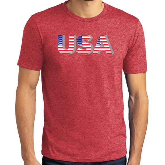 Buy Cool Shirts Mens 3D USA Patriotic Americana T-shirt, Medium Red Frost