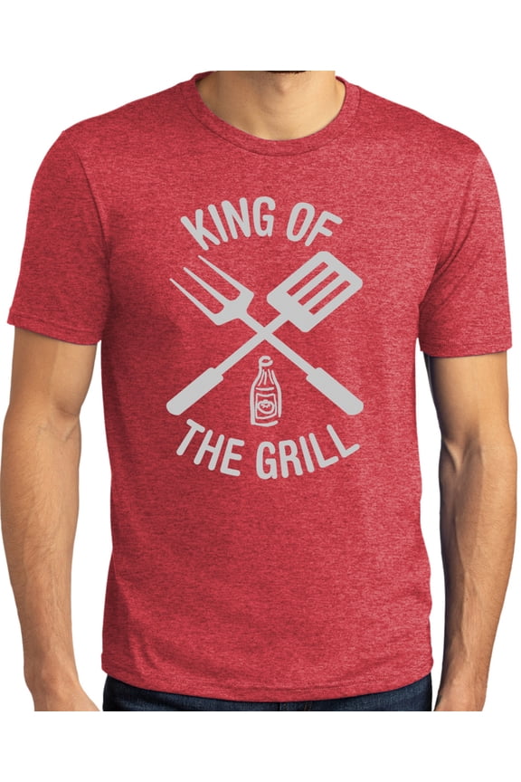 Mens KING OF THE GRILL BBQ T-shirt, 3XL Red Frost