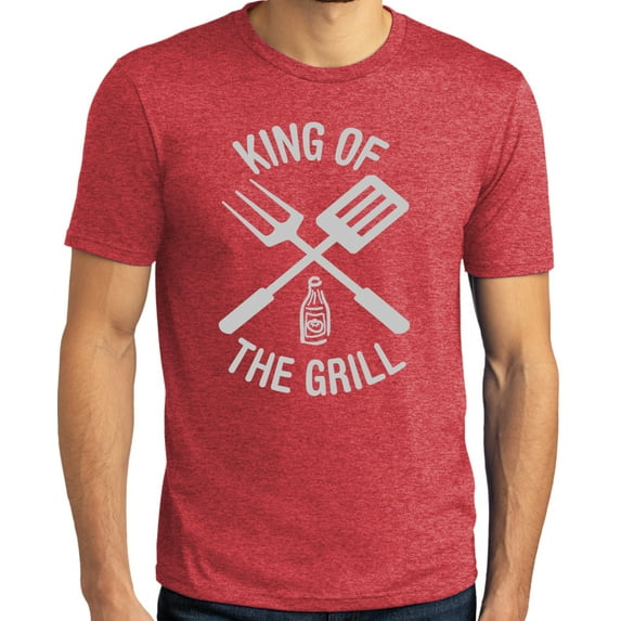 Buy Cool Shirts Mens KING OF THE GRILL BBQ T-shirt, Extra-Small Red Frost