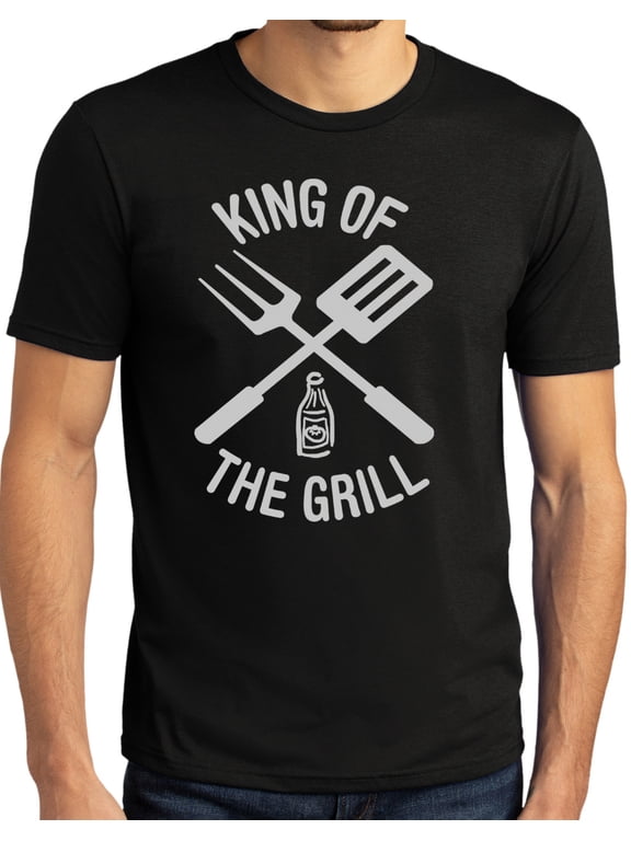 Mens KING OF THE GRILL BBQ T-shirt, Medium Black
