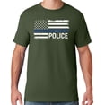 thumbnail image 1 of Buy Cool Shirts Mens Police Thin Blue Line T-shirt, 2XL Military Green, 1 of 3