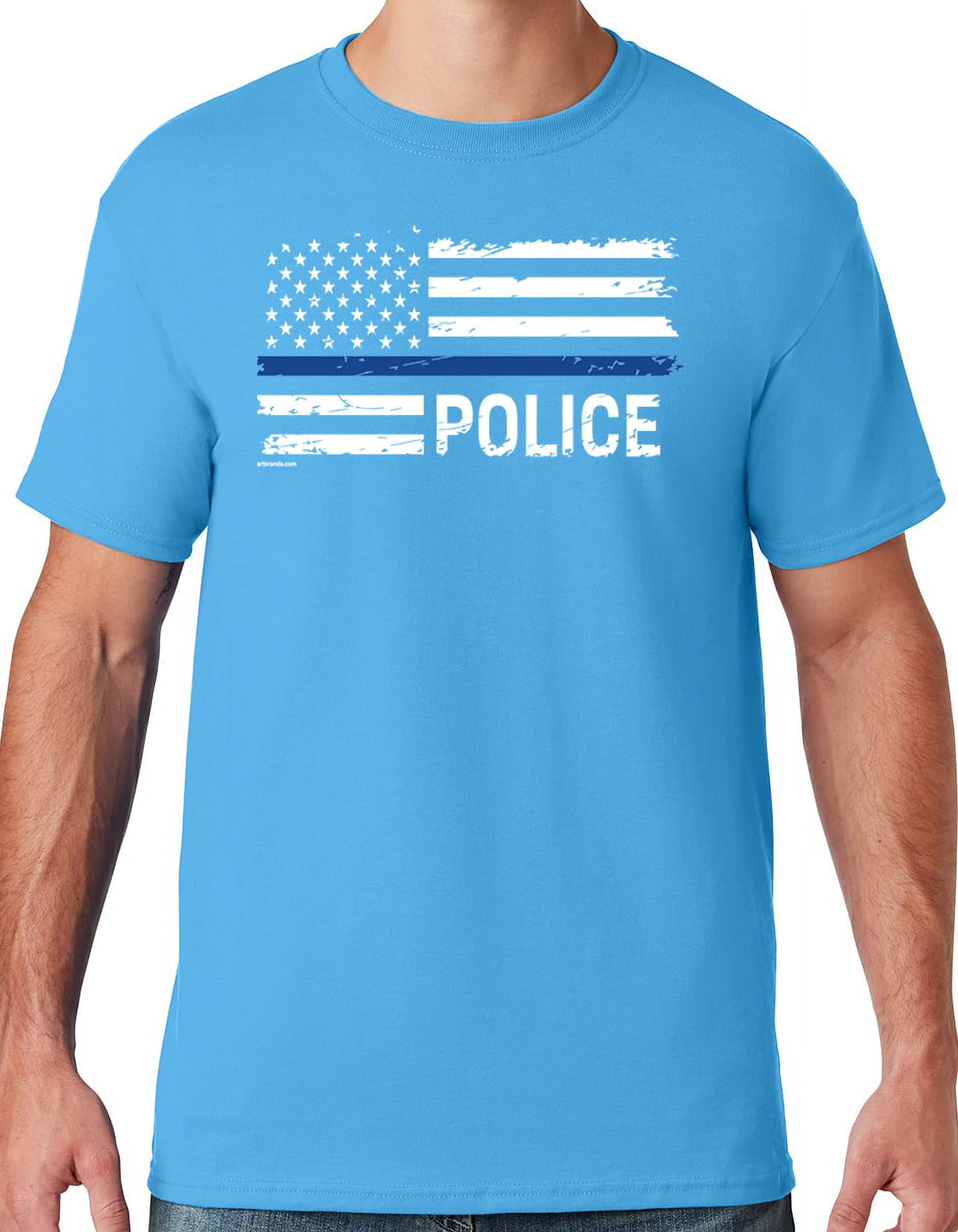 Buy Cool Shirts Mens Police Thin Blue Line Tshirt, 4XL Aqua Blue
