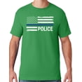 thumbnail image 1 of Buy Cool Shirts Mens Police Thin Blue Line T-shirt, Large Kelly Green, 1 of 3