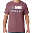 thumbnail image 1 of Buy Cool Shirts Mens Police Thin Blue Line T-shirt, Medium Vintage Heather Maroon, 1 of 3