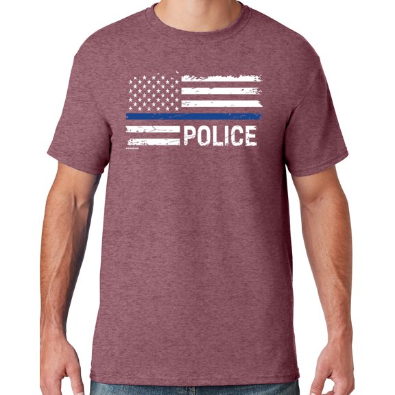 Buy Cool Shirts Mens Police Thin Blue Line T-shirt, XL Vintage Heather Maroon