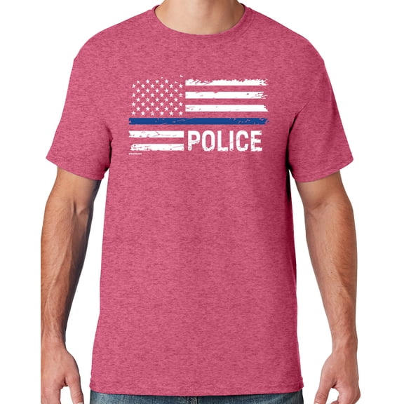 Buy Cool Shirts Mens Police Thin Blue Line T-shirt, XL Vintage Heather Red