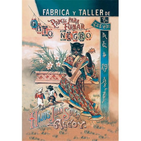 Buy Enlarge 0-587-01624-8P12x18 Papel Para Fumar- Gato Negro- Paper Size P12x18