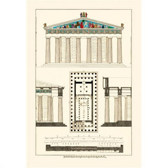 Buy Enlarge 0-587-09556-3P20x30 Parthenon at Athens Polychrome- Paper Size P20x30