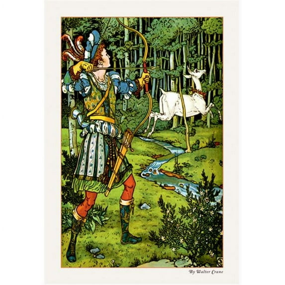 Buy Enlarge 0-587-09609-8C12X18 Hind in the Wood - The Archer- Canvas Size C12X18