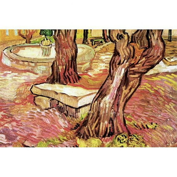 Buy Enlarge 0-587-25666-4P20x30 The Stone Bench in the Garden of Saint-Paul Hospital- Paper Size P20x30