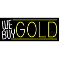 thumbnail image 1 of We Buy Gold 1 LED Neon Sign 10 x 24 - inches, Black Square Cut Acrylic Backing, with Dimmer - Bright and Premium built indoor LED Neon Sign for Pawn store interior decor, and stroefront., 1 of 7