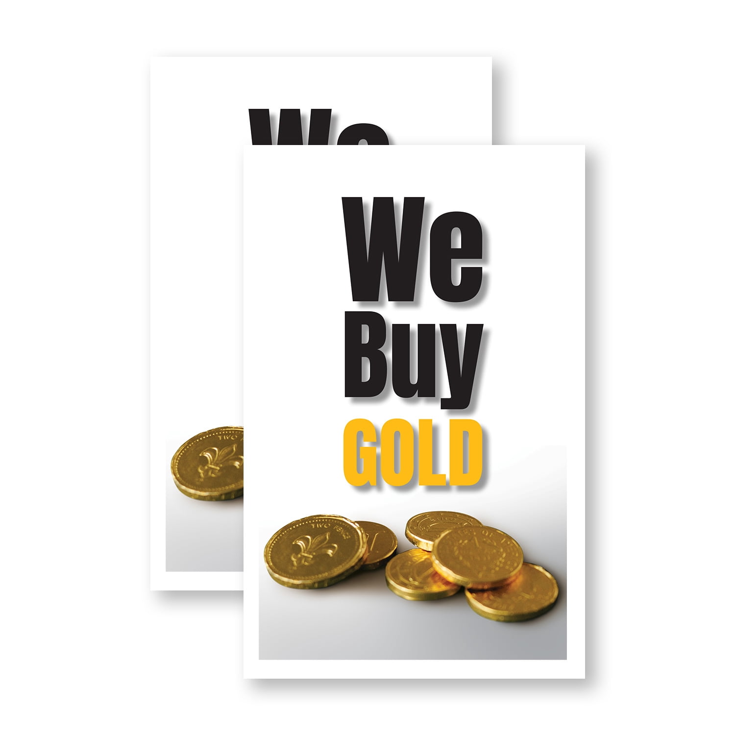 We Buy Gold Vertical (2-Pack) 24 Inch x 36 Inch Vinyl Decals | Sign ...