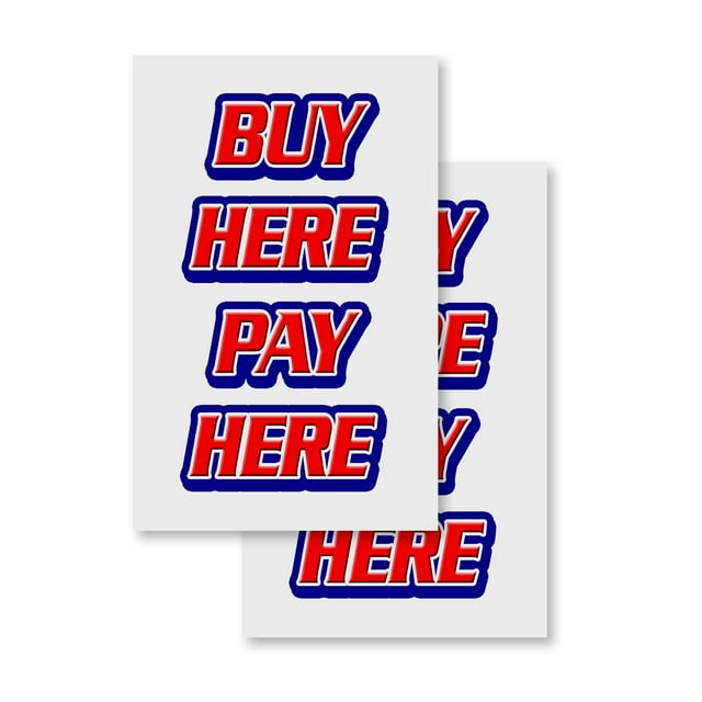 Buy Here Pay Here (2PACK) 24" x 36" Vinyl Decals Sign Insert Peel & Stick Decals Stickers
