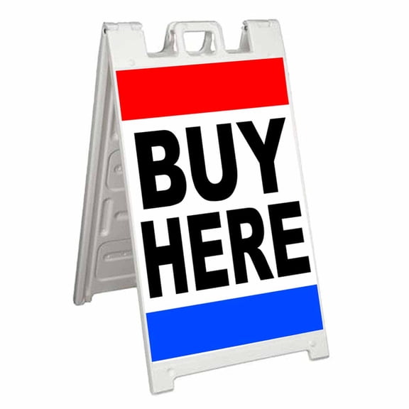 Buy Here Pay Here (24" X 36") Standard A-Frame Signicade, Includes Decal Applied To Stand