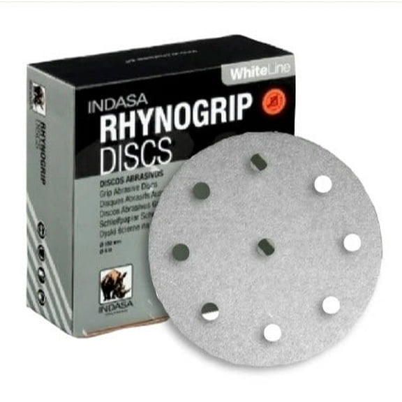 Buy Indasa 5" Rhynogrip White Line 9-Hole Vacuum Abrasive Sanding Discs – 59 Series (Grit 36, 50/Pack)