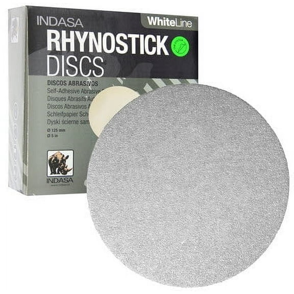 Buy Indasa 5-inch Rhynostick White Line PSA Sanding Discs – Grit 80 (50 Series, 100/Box)