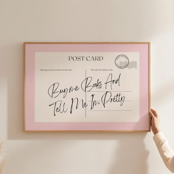 Buy Me Books Print Poster Girly Vintage Postcard Wall Art, Size 24x36 UNFFRAMED F03.1.6l842