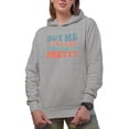 thumbnail image 1 of Buy Me a Tea and Tell Me I'm Pretty, Funny Tea Drinker or Lover Quote, Groovy Retro Wavy Text Merch Gift, Heather Grey Hooded Sweatshirt or Hoodie, Small, 1 of 5