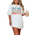 thumbnail image 1 of Buy Me a Tea and Tell Me I'm Pretty, Funny Tea Drinker or Lover Quote, Groovy Retro Wavy Text, White Comfort Colors T-Shirt, 2XL, 1 of 1