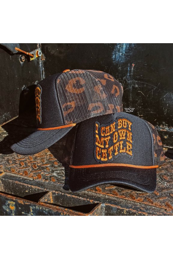 Buy My Own Cattle Printed Mesh Trucker Cap (LeopardMagnaPony)