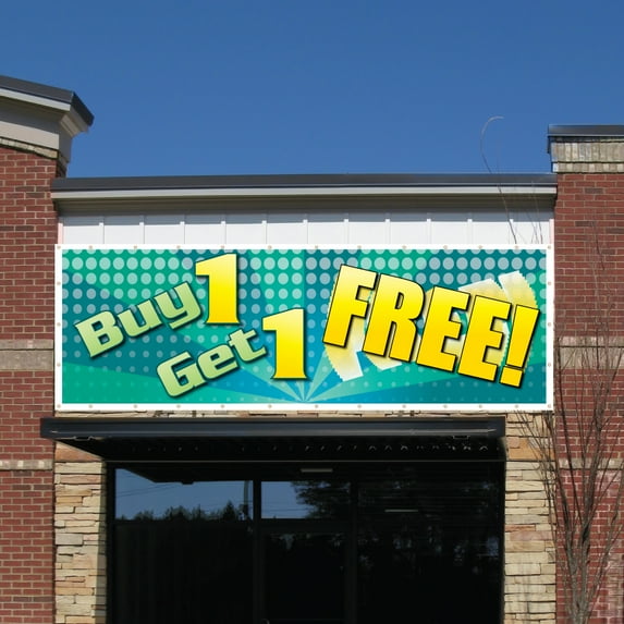 Buy One Get One FREE! 4'x12' Vinyl Banner with Grommets