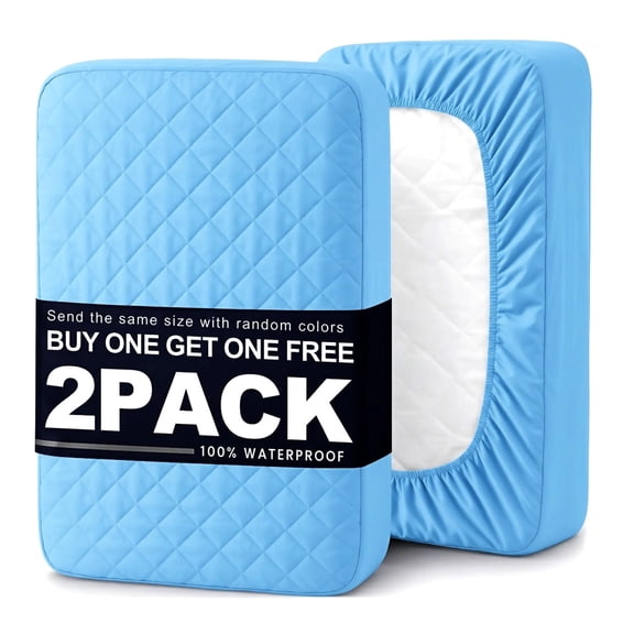 Buy One, Get One Free. 2pcs Waterproof Mattress Protector, Solid Color Deep Pocket Style, Random Color Choice And One Random Color