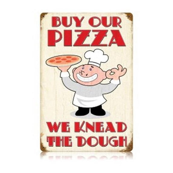 Buy Our Pizza Food and Drink Vintage Metal Sign- 12 W X 18 H in.