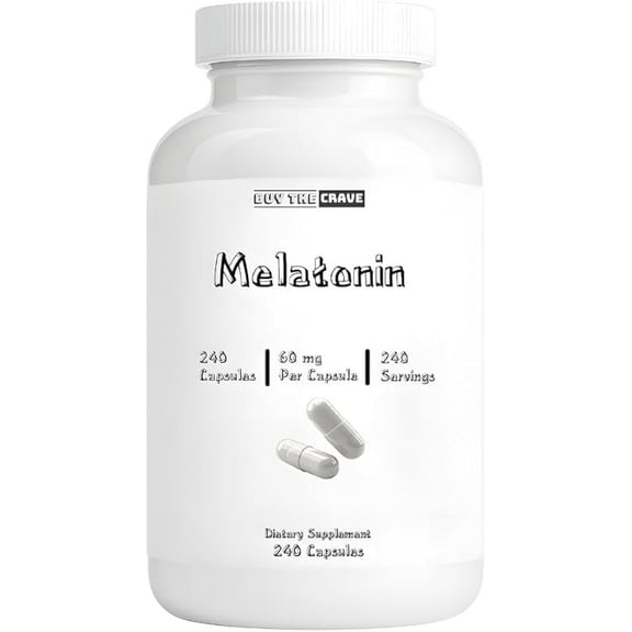 Buy The Crave Melatonin 60mg Extra Strength, Sleep Support for Adults, 240 Capsules