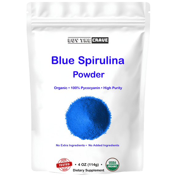 Buy The Crave Organic Blue Spirulina Phycocyanin Powder, Men & Women, 4 oz
