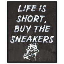 Buy The Sneakers Canvas Wall Art by Notoriart, Black Floater Frame, 17" x 21"