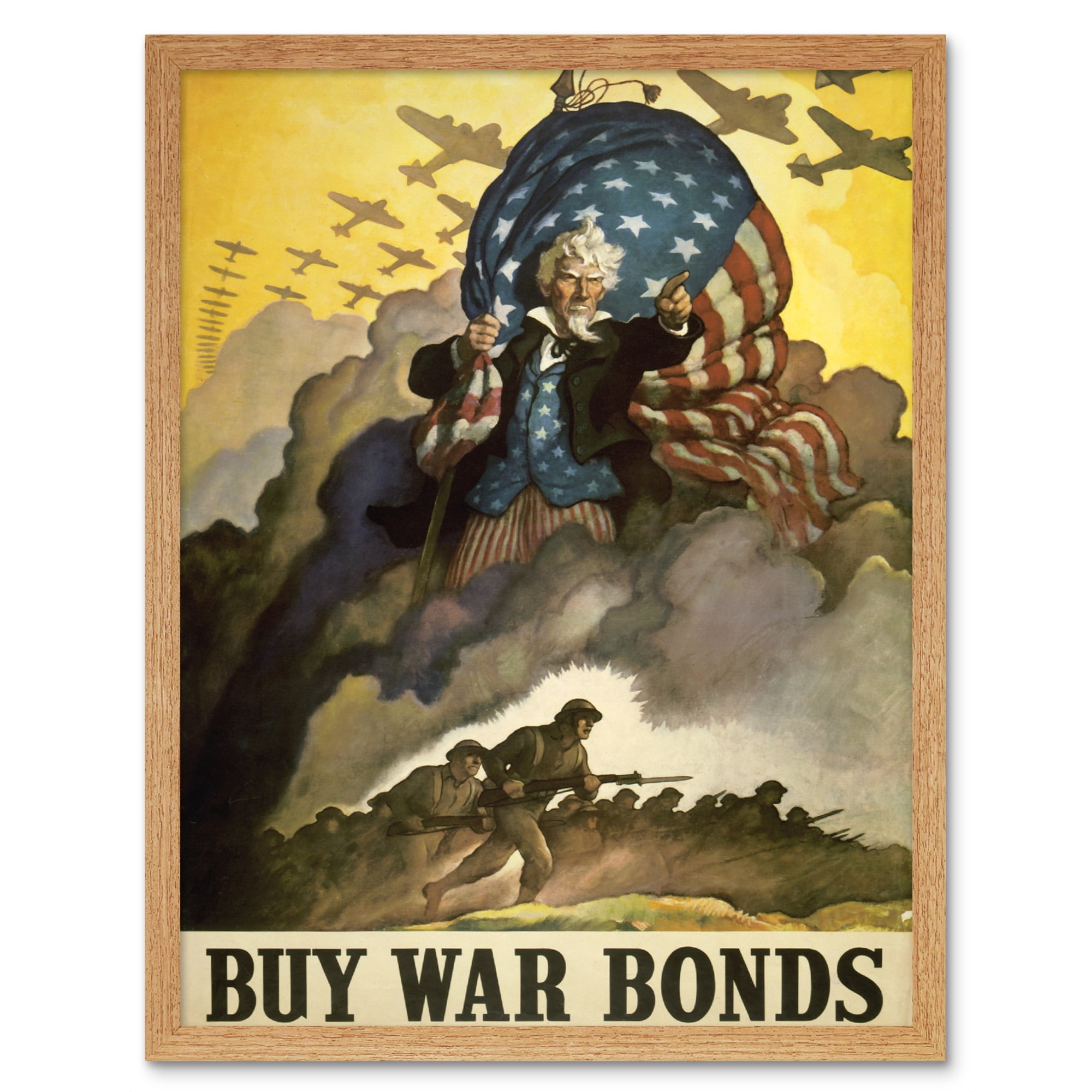 Buy War Bonds WWII USA Stars Stripes Flag Soldiers Aircrafts Vintage ...