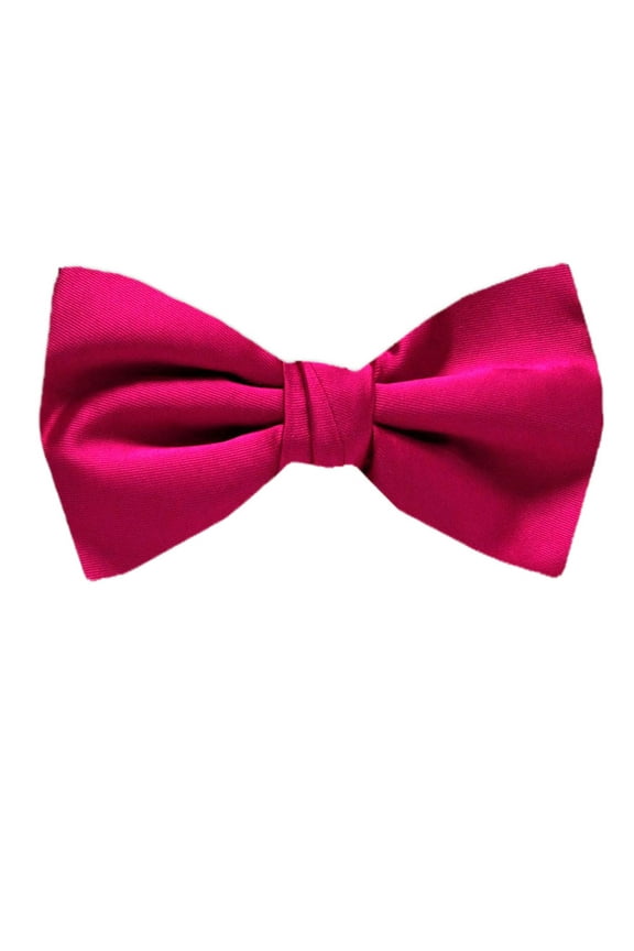 Buy Your Ties - PBT-ADF-34 - Men's Pre-tied Formal Tuxedo Solid Color Satin Bow Tie Fuchsia