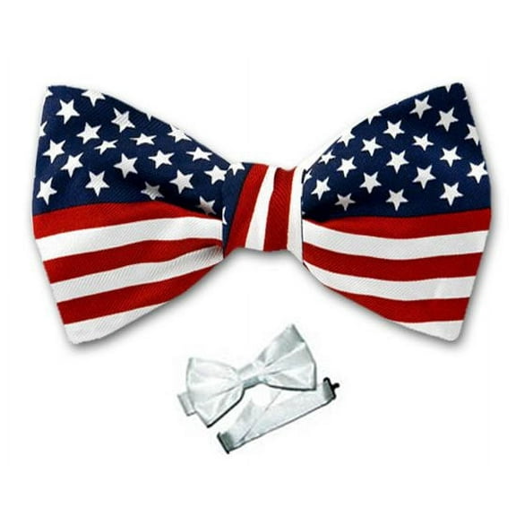 Buy Your Ties - Red - White - Blue -  American Flag Pre Tied Bow Tie