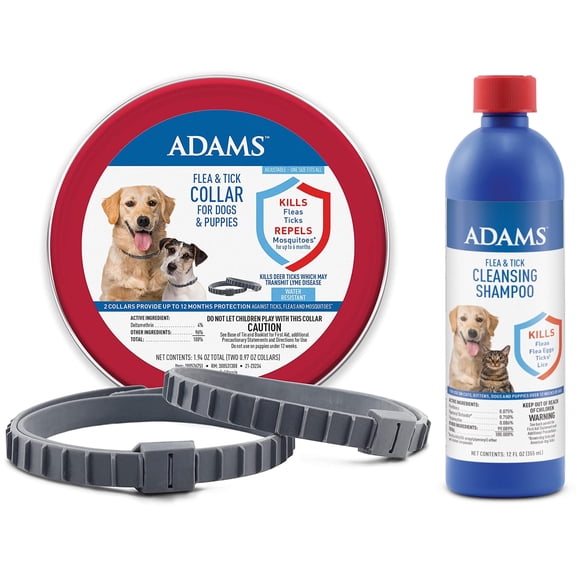 Buy and Save with Adams Flea and Tick Collar + Cleansing Shampoo for Cats and Dogs (20% off!)
