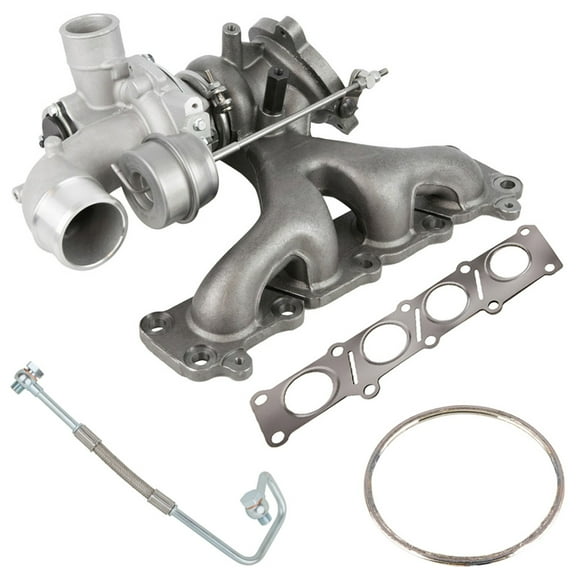 BuyAutoParts Turbo Kit w/ Stigan Turbocharger, Gaskets & Oil Feed Line For Range Rover Evoque 2014 2015 2016 2017