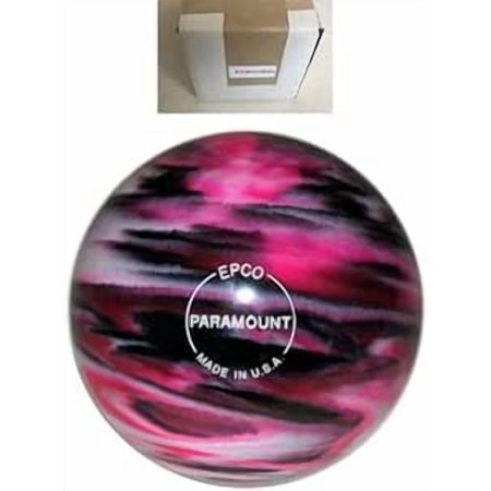 BuyBocceBalls New Listing - (4 3/4 inch- 3lbs. 10 oz.) EPCO Duckpin Bowling Ball - Single - Marbleized - Magenta, Black & White