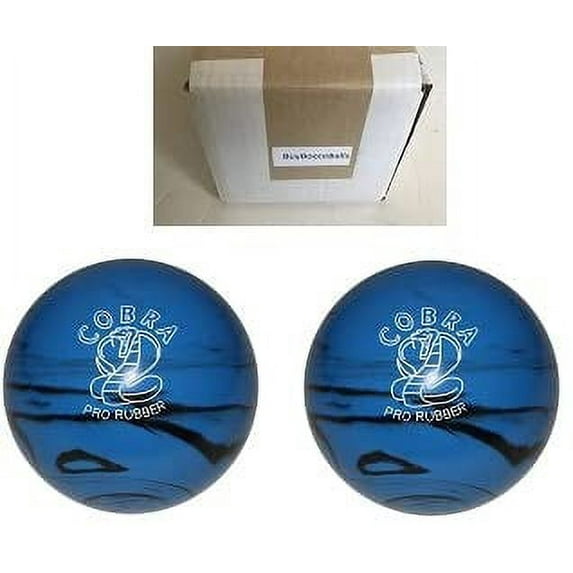 BuyBocceBalls New Listing (4 3/4 inch- 3lbs. 8oz.) - 2 Balls - EPCO Duckpin Bowling Ball - Cobra Pro Rubber - Blue & Black